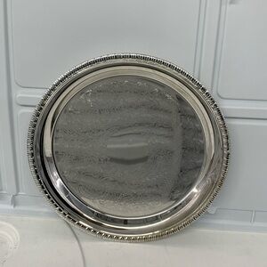 Vintage Davco China Silver Plated Serving Tray 12" Round Plate